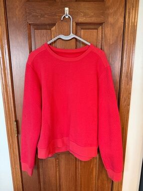 Born Primitive Women's Red Crewneck Textured Pullover Sweatshirt